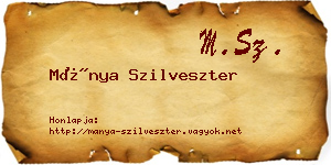 Mánya Szilveszter névjegykártya